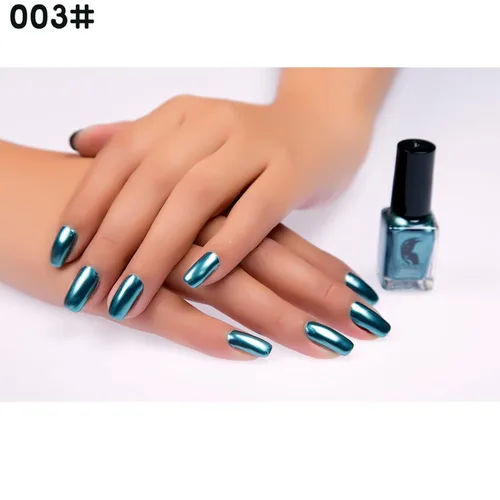Vista 2 de Esmalte de uñas metálico azul, laca brillante de metal con espejo, larga duración y secado rápido (03, 0.20 oz)