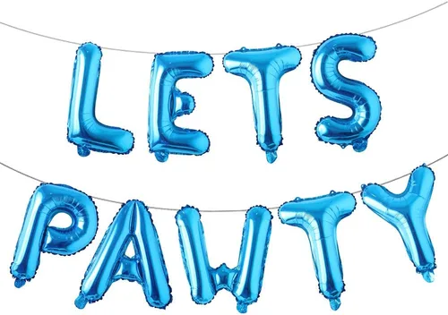 Globos de papel de aluminio de 16 pulgadas para perros y mascotas, 9 unidades, globos de feliz cumpleaños para mascotas, juego de suministros de Azul