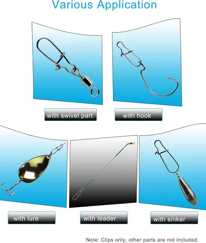 Vista 4 de Pesca, dúo, cierre giratorio, para agua salada, agua dulce, cambio rápido, conector de señuelos ligeros