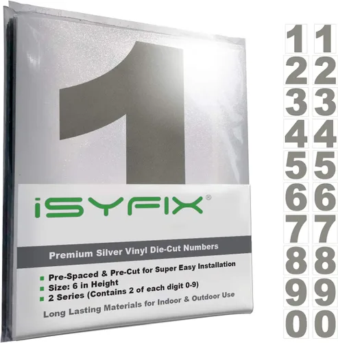 Vista 112 de iSYFIX Calcomanías de Números de Vinilo Verde Manzana – 1.5 Pulgadas Autoadhesivas (2 Juegos) – Calcomanía Premium Troquelada y Pre-espaciada