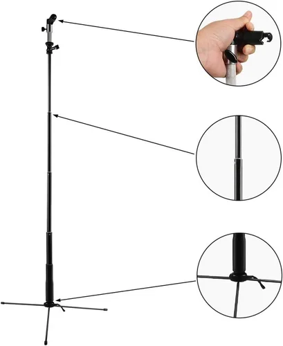 Vista 4 de Reflector de luz plegable 5 en 1 de 43 pulgadas/43.3 in con abrazadera de metal y soporte de luz para iluminación de estudio al aire libre