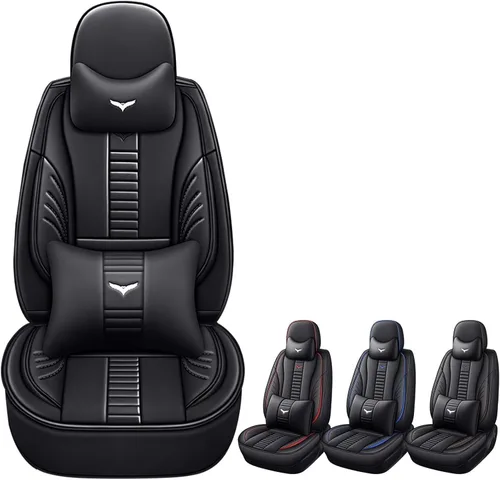 Vista 16 de Fundas de asiento delantero para Mazda CX-3 2016-2021, protección de banco frontal 3D compatible con bolsa de aire lateral, línea negra y negra