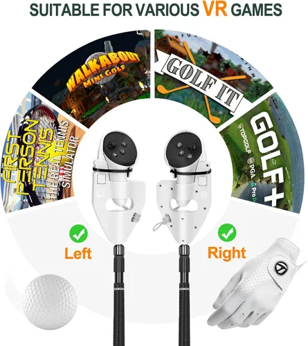 Vista 3 de VR Golf Club Compatible with MetaOculus Quest 3, Retractable VR Golf Club Handle Attachment for Holding VR Controller, Realistic Grip VR Golf Handle
