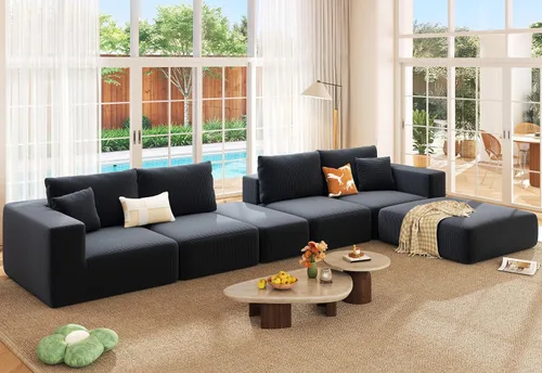 Vista 9 de Sofá modular de gran tamaño sin hueso de 150 pulgadas para sala de Beige