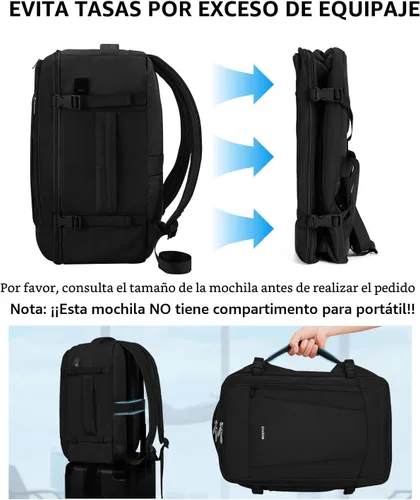 Vista 6 de ECOHUB Mochila de viaje pequeña de 17" United Airlines Bolsa de artículos Negro