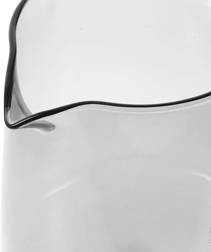 Vista 6 de Luxshiny Cafetera portátil de vidrio para café con asa, pequeño vertedor de leche, limonada, té helado, olla de almacenamiento de salsa, jarra