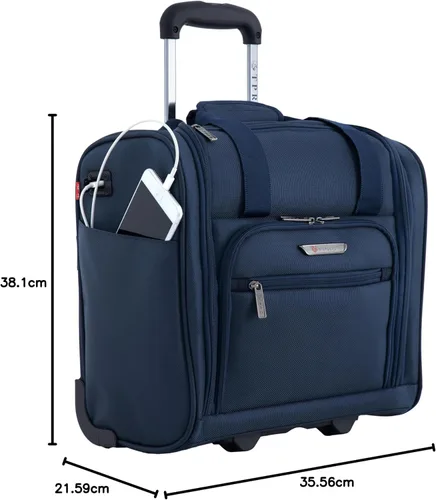 Vista 15 de TPRC 15" Smart equipaje de mano para abajo del asiento, con puerto de carga USB, Opción de color negro.), PR-85315-001