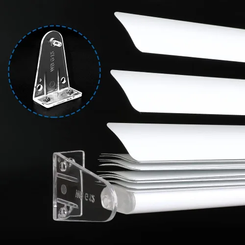 Vista 6 de 4 soportes de sujeción para persianas de 2 pulgadas, soporte inferior de plástico transparente, clips de sujeción de riel inferior para persianas