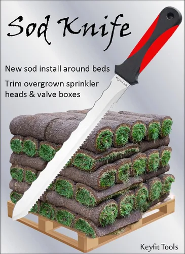 Vista 2 de Keyfit Tools Cuchillo SOD profesional de contratista de grado 304, cuchilla de acero inoxidable, cortador de césped, nuevas camas de bordes