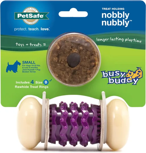 Vista 13 de PetSafe Busy Buddy Bristle Bone - Hueso de Cerdas - Juguete Duradero para Masticar para Perros con Cerdas y Protuberancias de Goma para la Salud