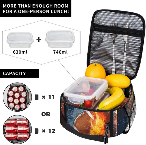 Vista 4 de American Football - Bolsa de almuerzo reutilizable, aislada, espaciosa, elegante, ecológica, adecuada para más de 6 años