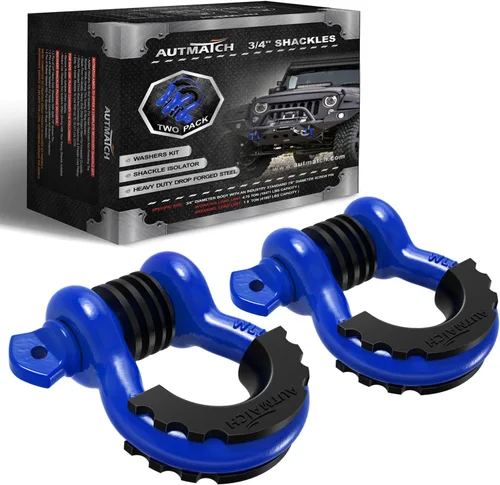 Vista 22 de AUTMATCH - Grilletes de anillo D de 3/4" (2 unidades) - Grillete de clevis con resistencia a la rotura de 41,887 Ib con tornillo de 7/8" y kit