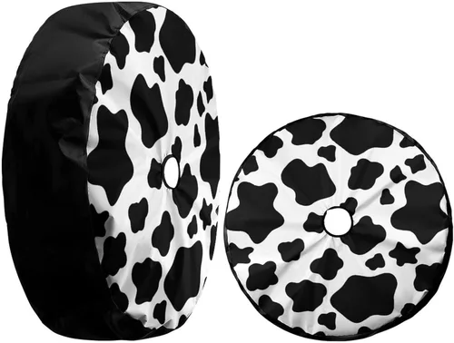 Vista 3 de Foruidea Funda de repuesto con estampado de vaca blanca con orificio de cámara de respaldo, para remolque, RV, SUV y muchos vehículos, 18 pulgadas