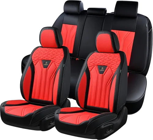 Vista 39 de FLORICH Fundas de asiento para automóviles, fundas de asiento impermeables, fundas de asiento de cuero para automóvil, paquete de 2, protector