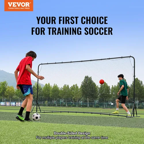 Vista 7 de VEVOR Soccer Rebound Trainer, Iron Soccer Training Equipment, Sports Football Rebounder Wall, Double-Sided Rebounding Net, Easy Assembly, Perfect