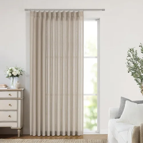 Vista 20 de Vision Home - Cortinas plisadas y semitraslúcidas con ganchos, mezcla de lino texturizado, filtran la luz, para sala, dormitorio, 2 paneles, 40 x 63