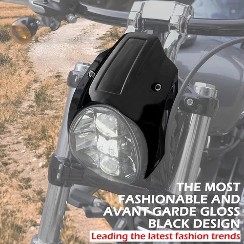 Vista 4 de Cubierta de carenado de faro negro brillante de aluminio para Harley Breakout, kit de cubierta de carenado de aluminio para Harley Davidson Softail