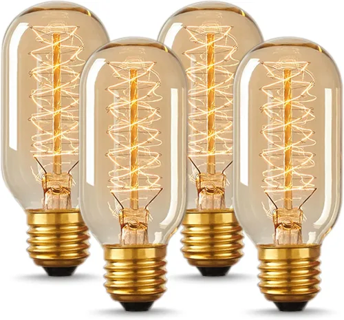 DORESshop Bombillas Edison vintage, bombillas Edison de 40 vatios, T45, 110-130 voltios, base E26/E27, incandescente, regulable, bombillas