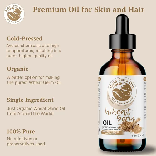 Vista 8 de Bella Terra Oils - Aceite de germen de trigo orgánico de 8 onzas - Potente aceite de vitamina E para la piel, celebra la belleza con nutrientes