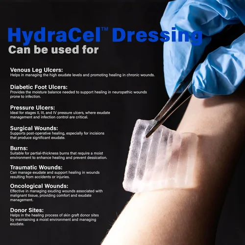 Vista 6 de EVERLIT HydraCel Apósito Fibra de hidrofibra estéril de doble capa con costuras Almohadilla avanzada extra absorbente para el manejo de heridas