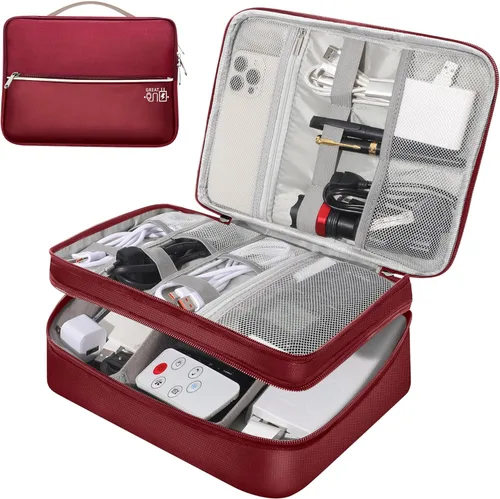 Vista 9 de CILLA Organizador de Electrónica para Viajes, Estuche Organizador de Cables de Viaje, Bolsa Compacta de Accesorios Electrónicos para Cable, Cordón