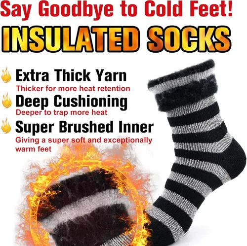 Vista 3 de Busy Socks Winter Warm Thermal Socks for Men Women Extra Thick Insulated Heated Crew Boot Socks for Extreme Cold Weather