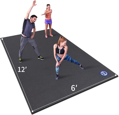 MRO Extra Large Exercise Mat For Home Gym, 15'x6'/12'x6'/9'x6'(7mm) Workout Mats for Gym Flooring, Non-Slip, Extra Thick Durable Cardio Mat, Ideal