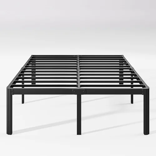 Vista 13 de Hunlostten Base de cama individual resistente de 18 pulgadas, no necesita somier, plataforma de metal con esquinas redondas, fácil montaje, sin