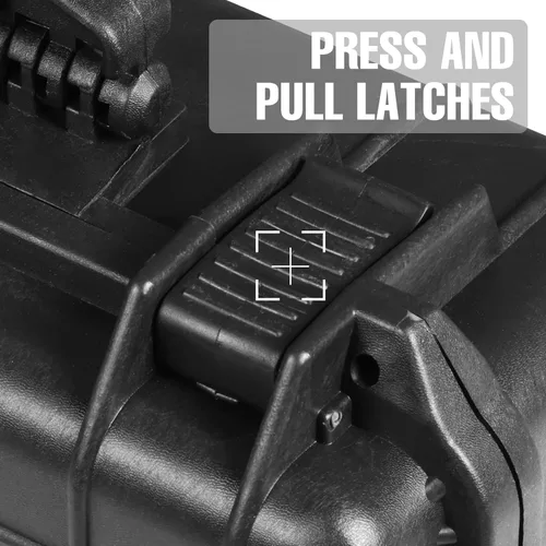 Vista 2 de Jack Boss Funda rígida de 18 x 13.8 x 8 pulgadas, funda protectora portátil impermeable para cámara con espuma personalizable, compatible con Negro