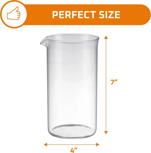 Vista 4 de bruntmor universal Sustitución Vaso de calor & Resistente a golpes borosilicato Jarra de vidrio de repuesto para French Press Cafetera eléctrica