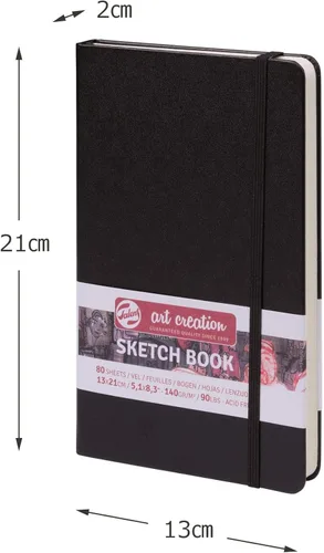 Vista 3 de Talens Art Creation Cuaderno de bocetos 80 hojas, 5.1 in x 8.3 in, negro
