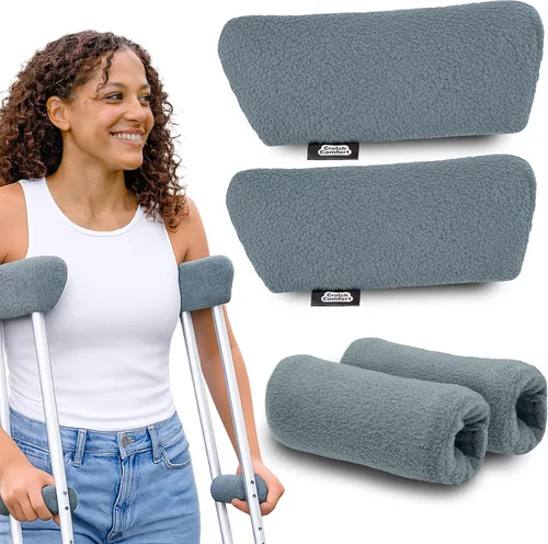 Vista 7 de Crutch Comfort Deluxe Soft Fleece & Foam Muleta Juego de accesorios (azul)