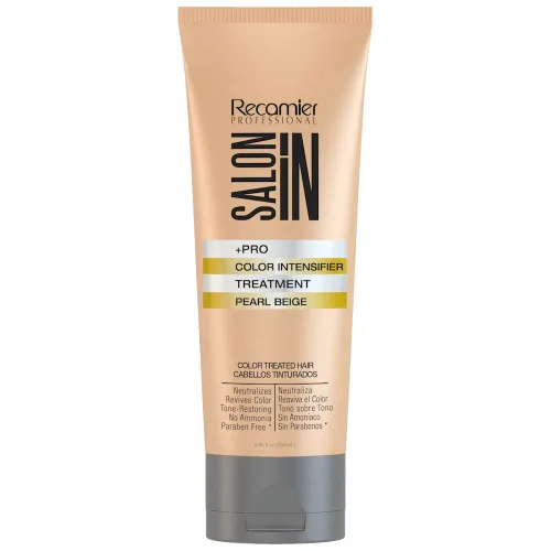 Salon In by Recamier | Tratamiento intensificador de color beige perla | Mascarilla capilar para cabello rubio y claro | 8.45 fl oz / 8.5 fl oz