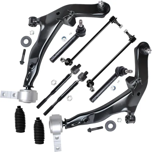 Vista 220 de Detroit Axle - Kit de suspensión delantera de 10 piezas para Chevrolet Trailblazer GMC Envoy 2002-2009 2003 2004 2005 2006 2007 2008 Brazos