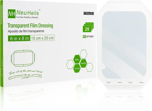 Vista 11 de NeuHeils Apósito de película transparente de 2 3/8 x 2 3/4 pulgadas, paquete de 100 vendajes impermeables para cubrir heridas, cinta transparente
