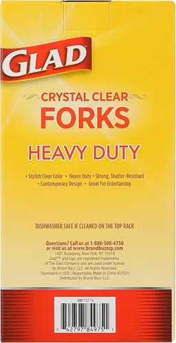 Vista 6 de Glad Tenedores de plástico transparente, 24 unidades Tenedores de plástico transparente resistentes para uso diario