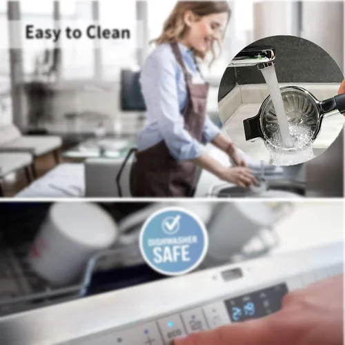 Vista 6 de Exprimidor de limón de acero inoxidable con cuenco exprimidor de metal sólido resistente de alta calidad (negro)