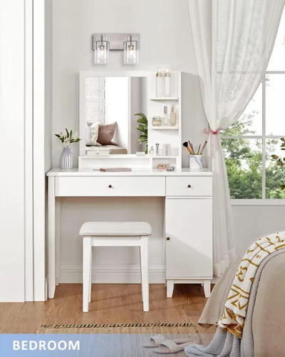 Vista 7 de Lámparas de baño, lámpara de tocador de 2 luces de níquel cepillado, apliques de pared modernos con pantalla de vidrio transparente para pasillo