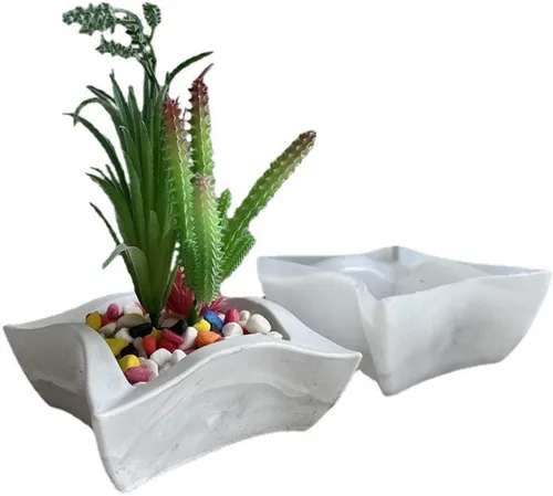 Vista 11 de Maceta geométrica de silicona, molde para suculentas, jarrón, cactus, molde de hormigón, resina epoxi, portavelas, yeso, cemento, arcilla