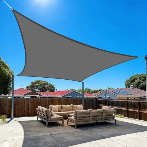 Amagenix Toldo parasol rectangular de 07 x 12 pies, color gris oscuro, resistente, protección UV, transpirable, para patio, césped, jardín, uso al