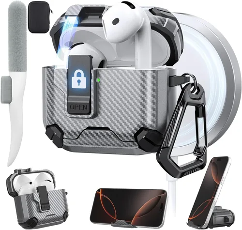 Vista 14 de Maxjoy Funda para AirPods Pro 2 Case 2022, Funda Protectora para AirPods Pro de 2ª Generación con Bloqueo Automático, Compatible con Apple AirPod