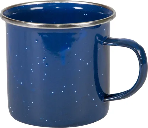 Stansport Enamel Coffee Mug with Stainless Steel Rim – Durable Camping Cup for Coffee, Tea & Hot Cocoa – For Backpacking, Hiking & RV – Classic