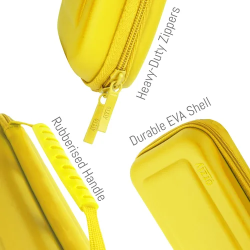 Vista 7 de Orzly Carrying Case for Nintendo Switch OLED and Switch Console - Yellow Protective Hard Portable Travel case Shell Pouch for Nintendo Switch