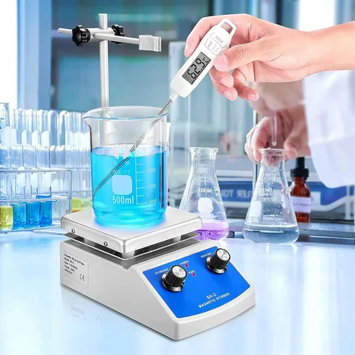 Vista 2 de Magnetic Stirrer, 0-1600R/Min Magnetic Heated Stirrer Mixer, Laboratory Constant Temperature Heating Hot Plate for School, Classroom, Scientific