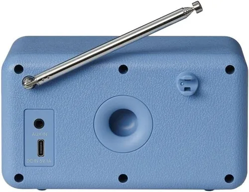 Vista 7 de Crosley CR1121A-EB Cooper - Radio AM/FM retro, altavoz Bluetooth portátil con entrada auxiliar y pantalla LED, color azul elemental