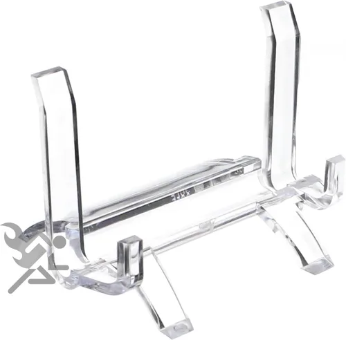 Vista 5 de (5) Caballetes de soporte de exhibición rectangular transparente de 3 pulgadas para reloj de bolsillo, insignia de policía, hebilla de cinturón