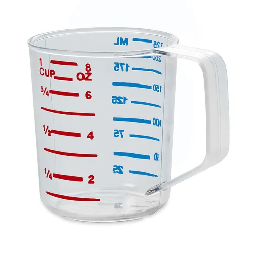 Vista 5 de Rubbermaid Commercial Products Bouncer Taza Medidora Transparente de 4 Tazas/1 Cuarto de Galón Transparente Resistente de Grado Alimenticio Fácil