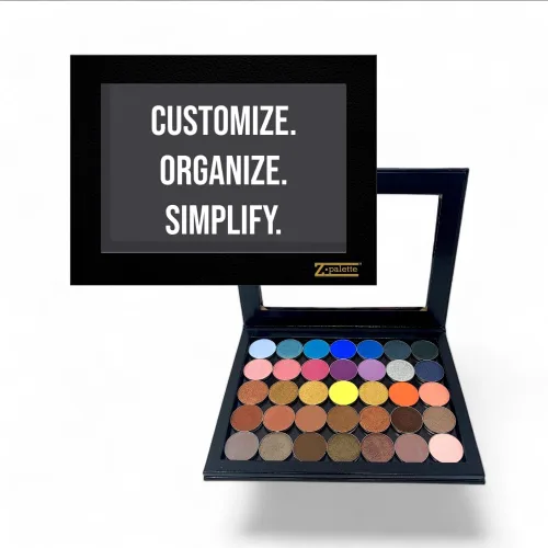 Vista 5 de Z Palette Paleta de maquillaje magnética vacía negra extra grande con ventana transparente