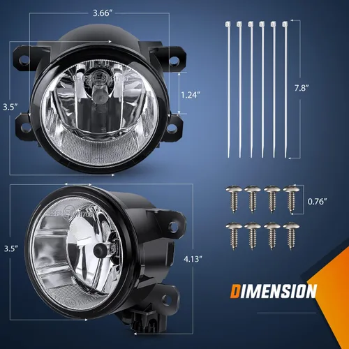 Vista 6 de Nilight Conjunto de luces antiniebla Compatible con 2013 2014 2015 2016 2017 2018 2019 2020 Honda City CRV CRZ Civic Crosstour Ram Promaster Jeep