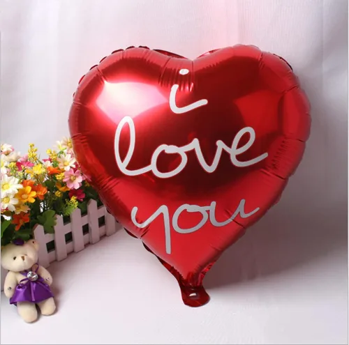 Vista 5 de Dzrige Globos de aluminio de 18 pulgadas con texto en inglés "I Love You" para el día de San Valentín, globos con forma de corazón rojo para fiesta